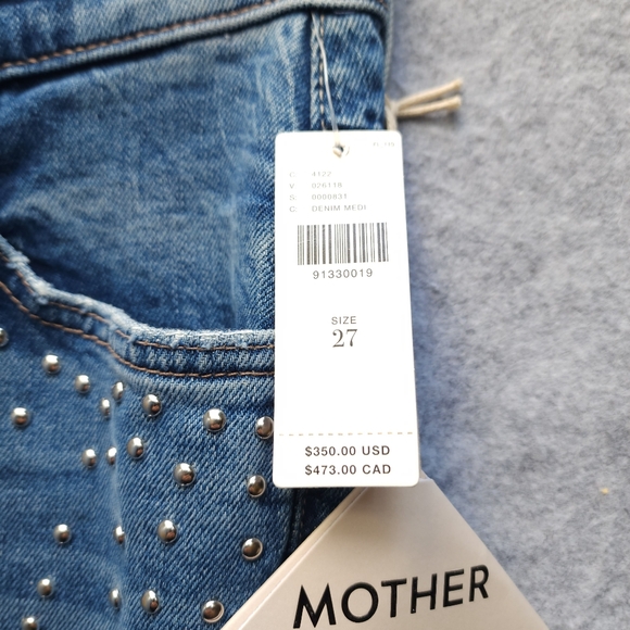 Mother Superior Studded The Insider Flood Jeans in Metal Magic - Picture 7 of 14